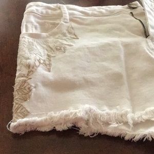 White jean shorts